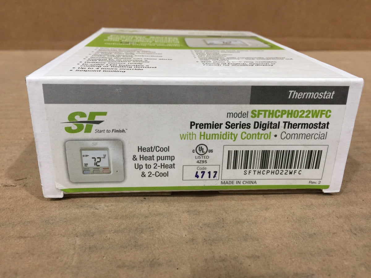 SF PREMIER SERIES DIGITAL THERMOSTAT, NON-PROGRAMMABLE, WHITE
