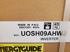 9,000 BTU "CLASSIC" SERIES SLIM DUCT INVERTER INDOOR MINI-SPLIT HEAT PUMP UNIT, 208-230/60/1 R-410A