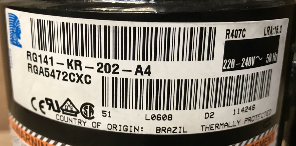 TECUMSEH RGA5472CXC ROTARY COMPRESSORS