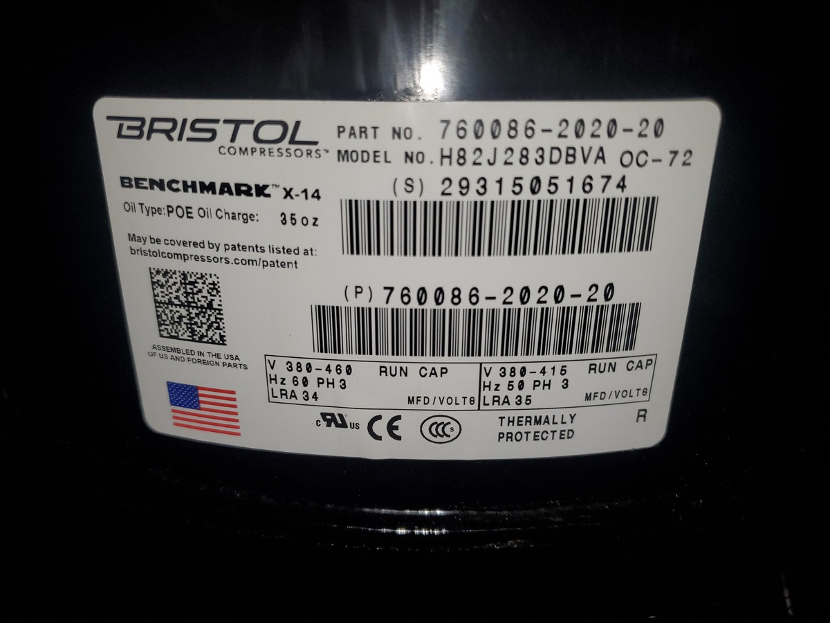 BRISTOL H82J283DBVA RECIPROCATING COMPRESSORS