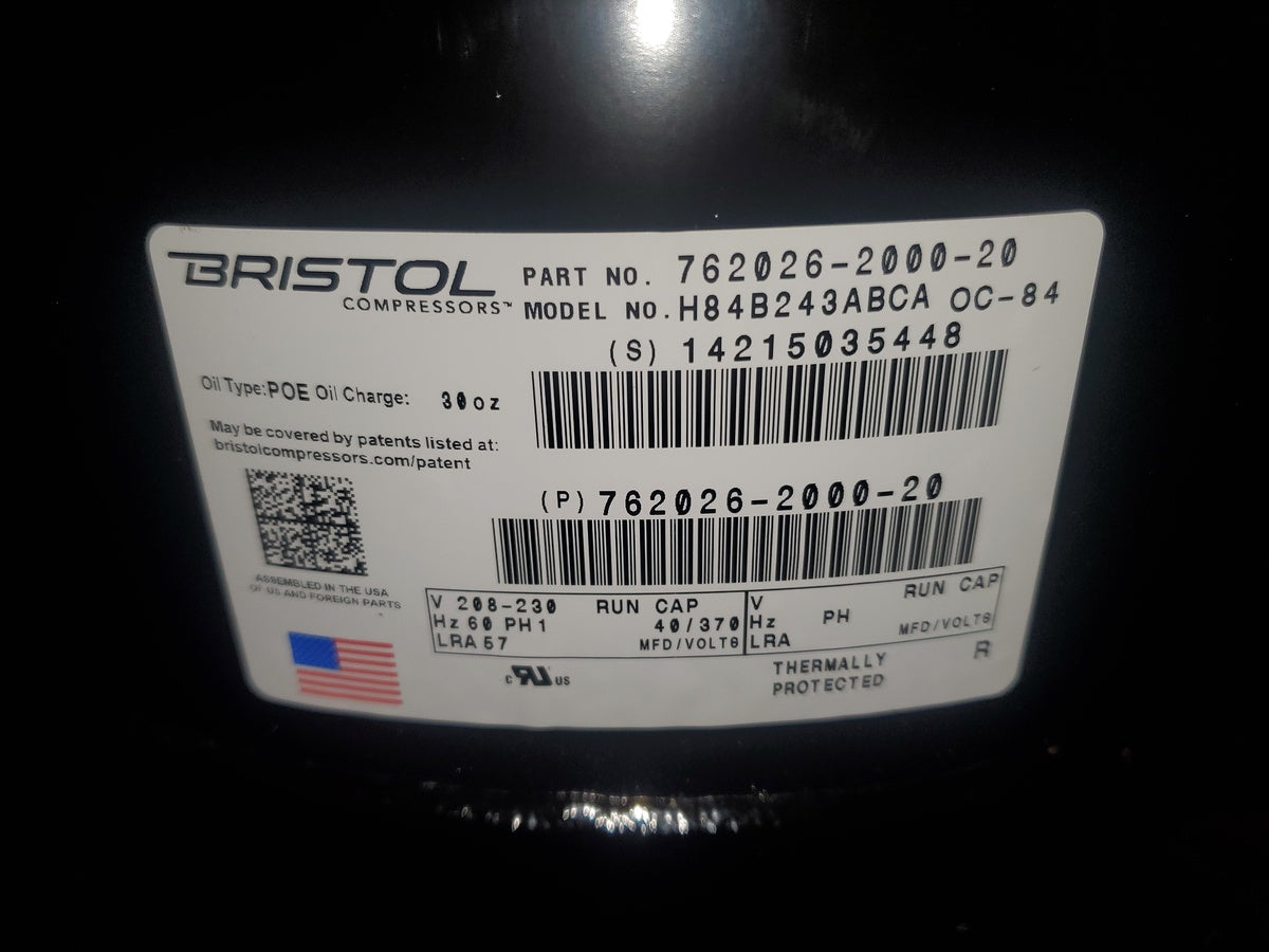 BRISTOL H84B243ABCA RECIPROCATING COMPRESSORS