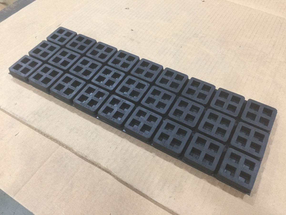 MASON INDUSTRIES 3/4" THICK RUBBER VIBRATION ISOLATION WAFFLE PAD 6" X 17 3/4"