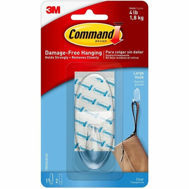 3M 3M MMM17093CLRES Command Large Hook with Strips (Large / 1 Pack) 17093CLRES