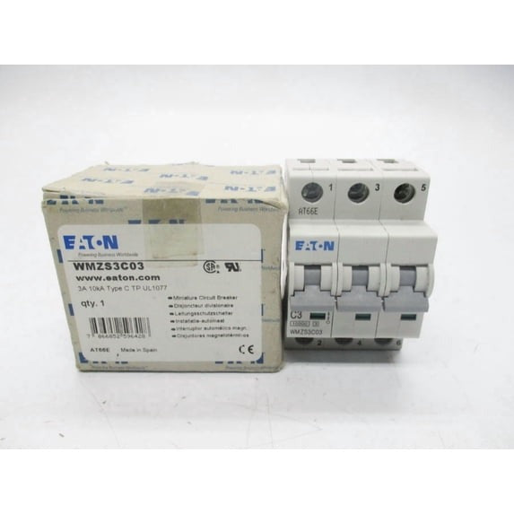 EATON Eaton WMZS3C03 DIN rail circuit breaker 277/480 VAC 3 A (3 pole) FAZ-C3-3