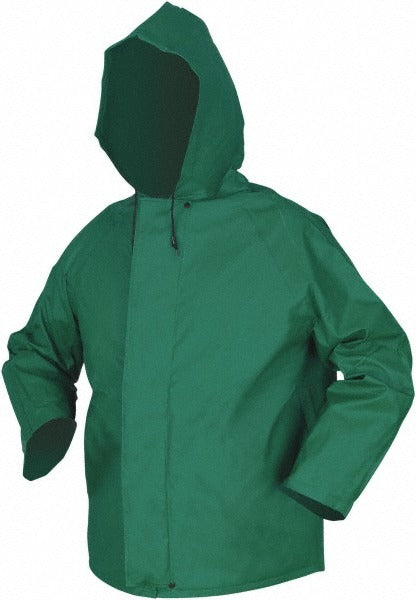 MCR SAFETY Mcr Safety 388JHM Rain Jacket Medium Green Fr Nylon Pvc