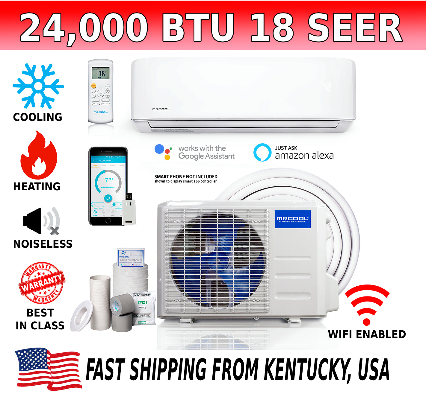 MRCOOL MRCOOL A-24-HP-230B 24K BTU 16 SEER Ductless Mini-Split Heat Pump System