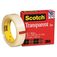 3M 3M MMM60012592 Scotch Transparent Office Tape 1 inches x 72 yd (1 Roll)