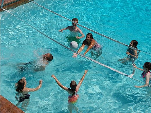 SR SMITH S.R.Smith VOLY20 SR Smith Swim N' Spike Residential Volleyball Game Complete | with 20' Net and Anchors | VOLY20