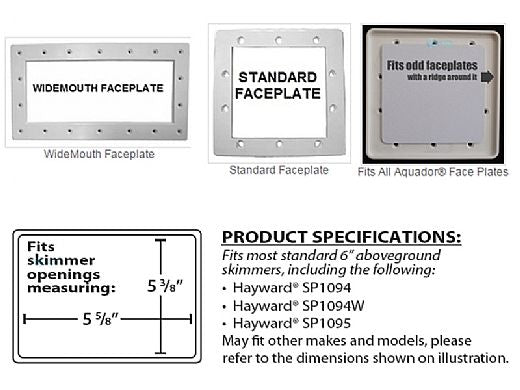 SIMPOOLTEC SimPoolTec AGSD-H2 Above Ground Skimmer Plug | 5-5/8 x 5-3/8 | Standard Faceplate