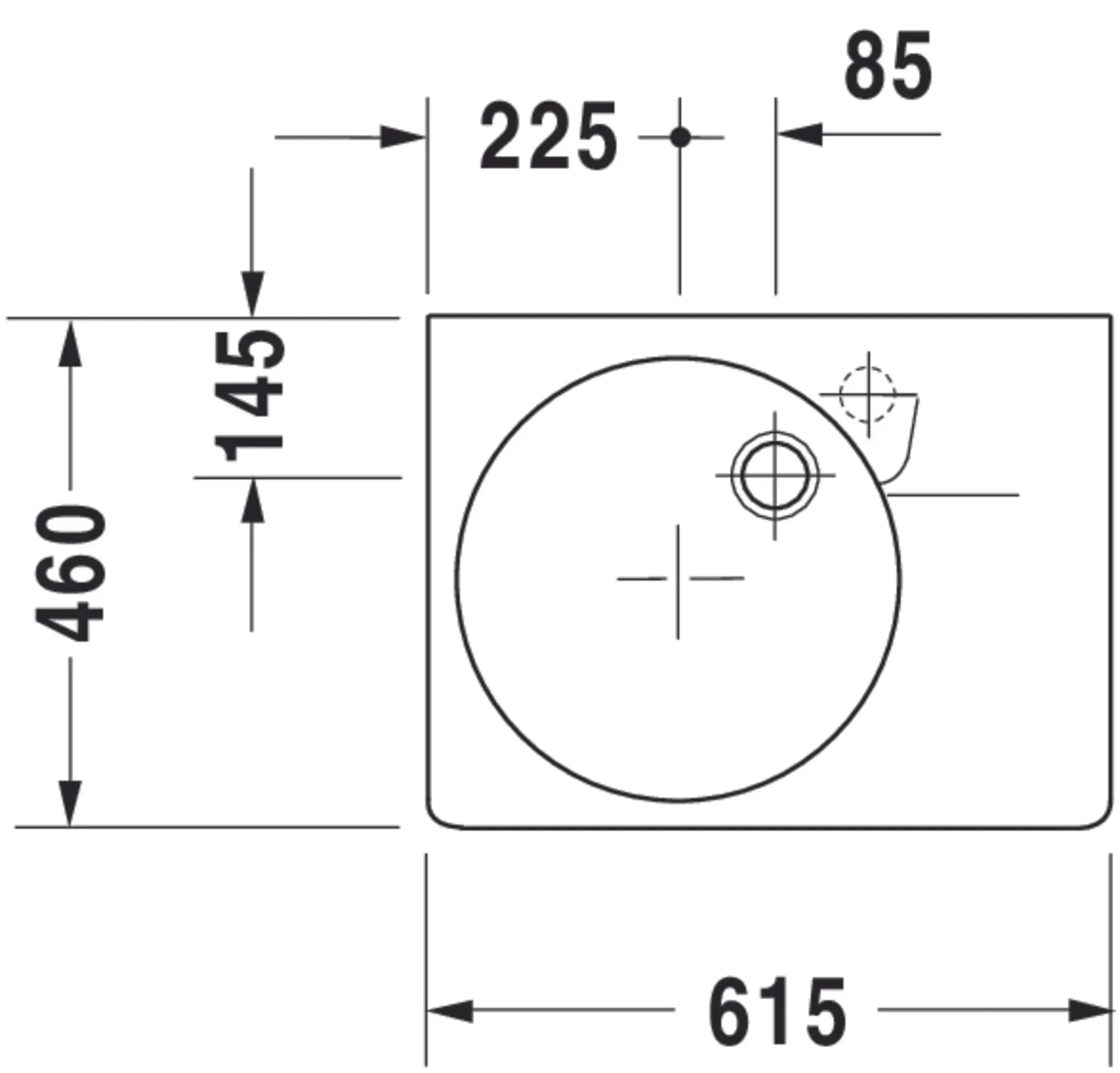 DURAVIT Duravit 684600011 72173-SS single-bowl washbasin 24-1/4-Inch x 18-1/8-Inch