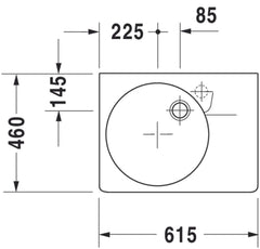 DURAVIT Duravit 684600011 72173-SS single-bowl washbasin 24-1/4-Inch x 18-1/8-Inch