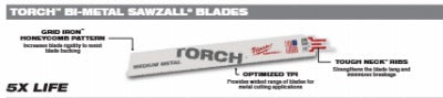 MILWAUKEE Milwaukee 48-01-2762 6 Inch 14 Tpi Torch Reciprocating Blade 10PK