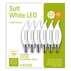 GE G E Lighting 93116149 Led Candelabra Bulb 4W 2700K 6 Pack