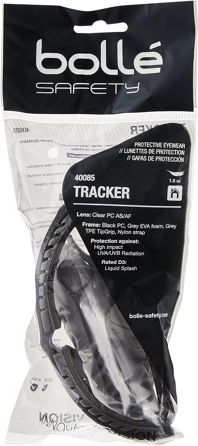 BOLLE SAFETY Bolle Safety 40085 Tracker Safety Glasses Clear Lens Universal Size