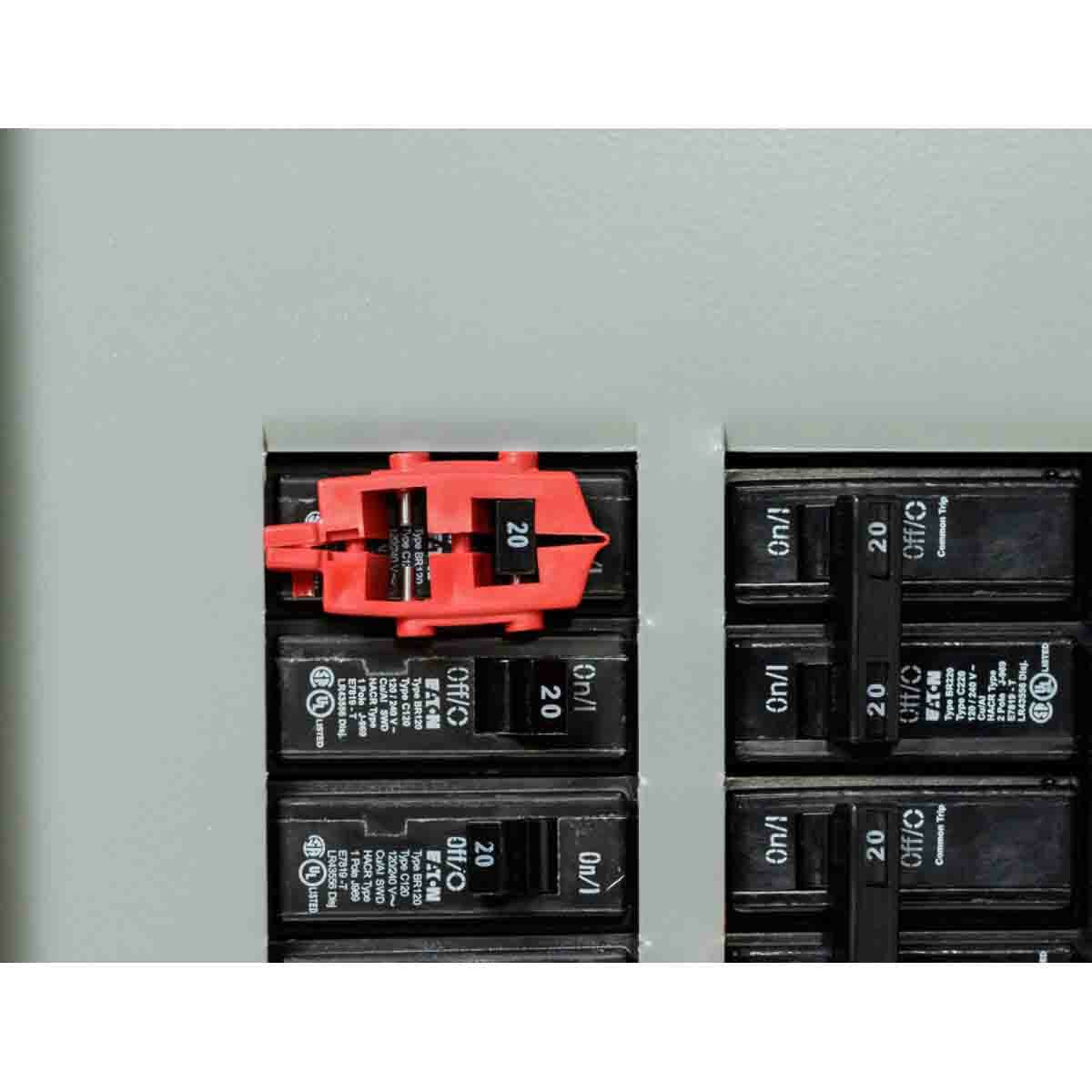 BRADY Brady 65688 Single Pole Circuit Breaker Lockout Device 120V Snap-On Red Pack of 6