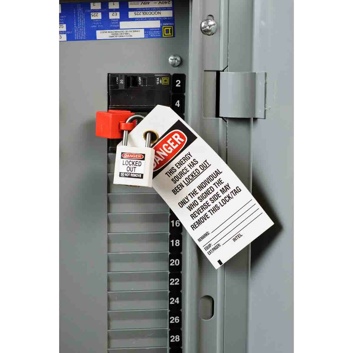 BRADY Brady 65452 Lockout Tag 5.75 in H x 3 in W Red/Black/White Pack of 25