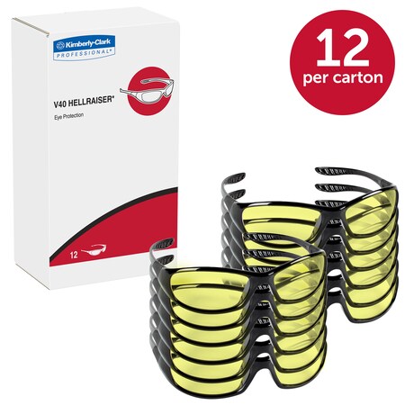 KLEENGUARD KleenGuard 20541 V40 Hellraiser Safety Glasses Amber Lens Black Frame