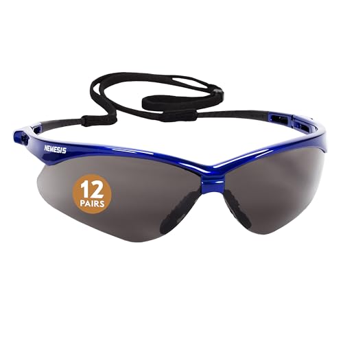 KLEENGUARD KLEENGUARD 47387 V30 Nemesis Safety Glasses Smoke Anti-Fog Lens Metallic Blue Frame Universal 1 Each