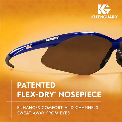 KLEENGUARD KLEENGUARD 47387 V30 Nemesis Safety Glasses Smoke Anti-Fog Lens Metallic Blue Frame Universal 1 Each