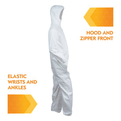KLEENGUARD 44323 A40 Liquid Particle Protection Coveralls Large White