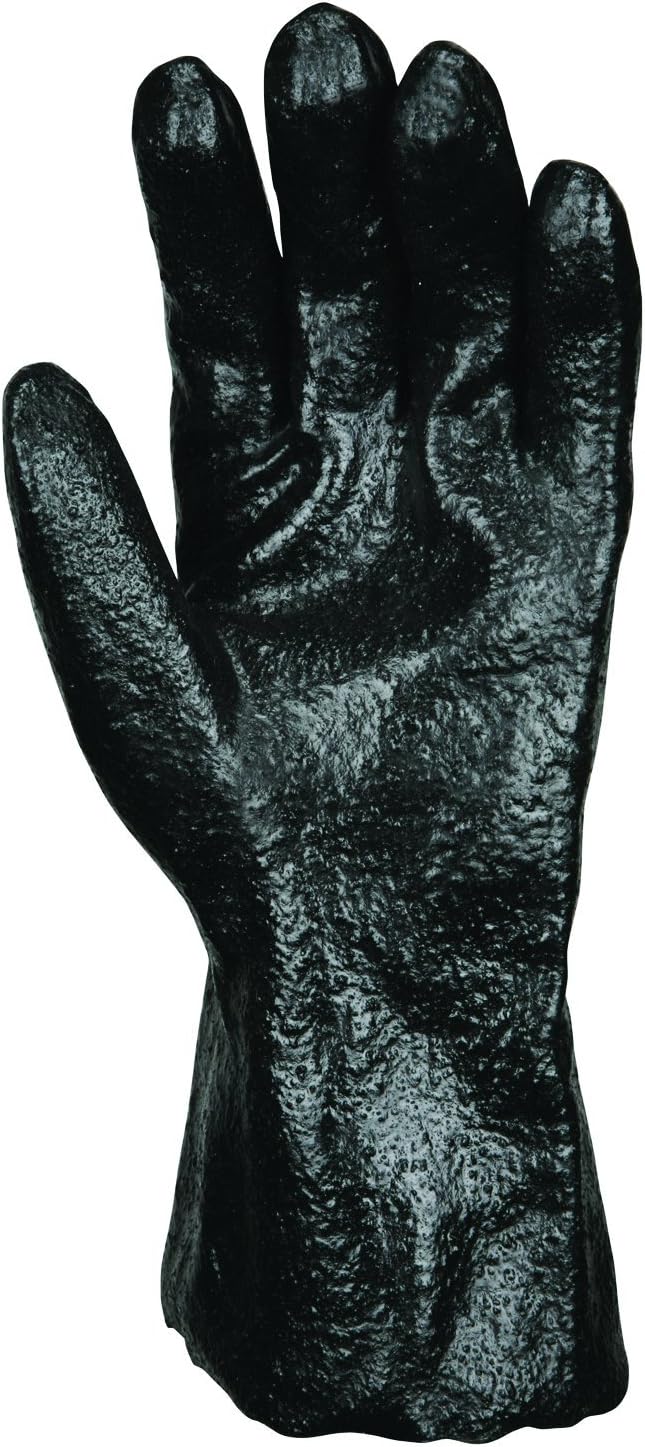 MCR SAFETY MCR Safety 6212R PVC Gloves Large Black 12 Pair