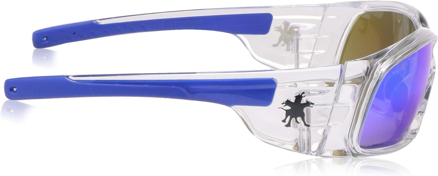 MCR SAFETY MCR Safety SR148B Swagger Blue Diamond Mirror Lens Safety Glasses UV Protection Polycarbonate Frame