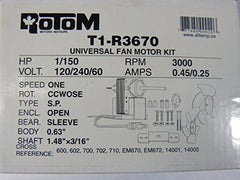 ICM CONTROLS Rotom T1-R3670 Electric Motor 120 V