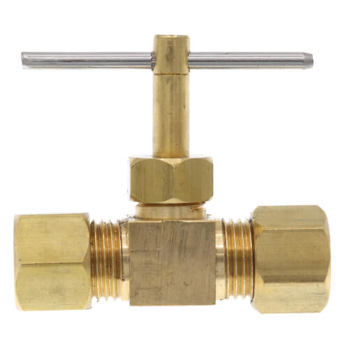BRIZO BrassCraft NV105-4X 1/4 inch Brass Straight Needle Valve for Industrial Applications - NV105-4X