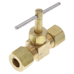 BRIZO BrassCraft NV105-4X 1/4 inch Brass Straight Needle Valve for Industrial Applications - NV105-4X