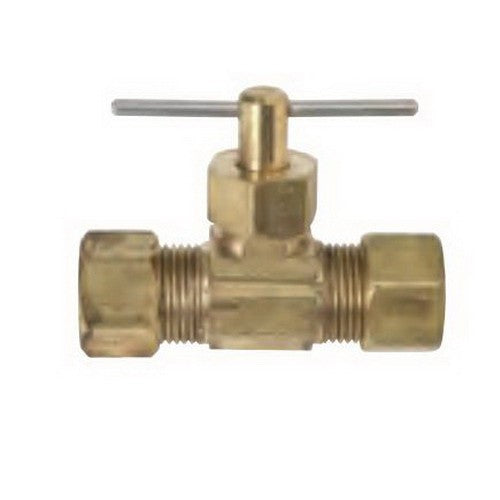 BRIZO BrassCraft NV105-4X 1/4 inch Brass Straight Needle Valve for Industrial Applications - NV105-4X