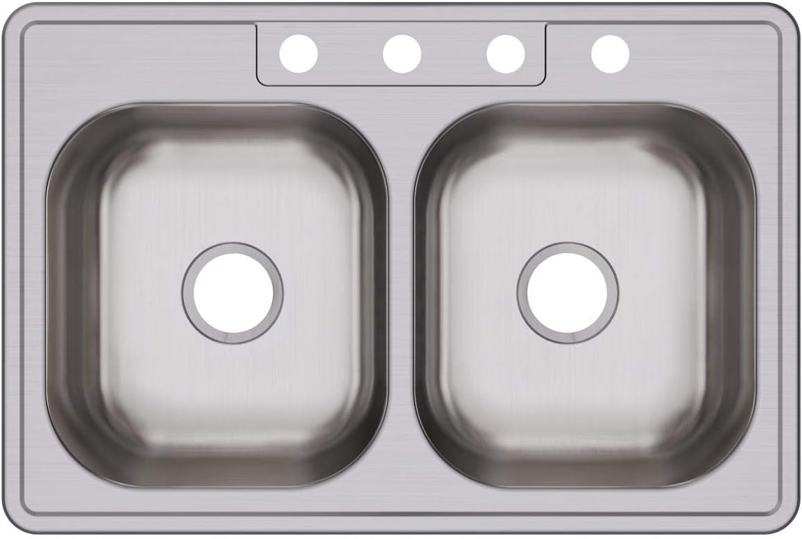 ELKAY Elkay DSE233224 Dayton Double Bowl Top Mount Stainless Steel Sink