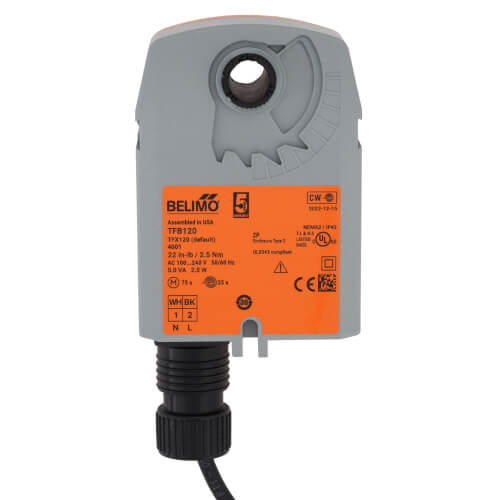 BELIMO Belimo TFB120 Spring Return Fail-Safe On/Off Damper Actuator 120/240V Direct Coupled