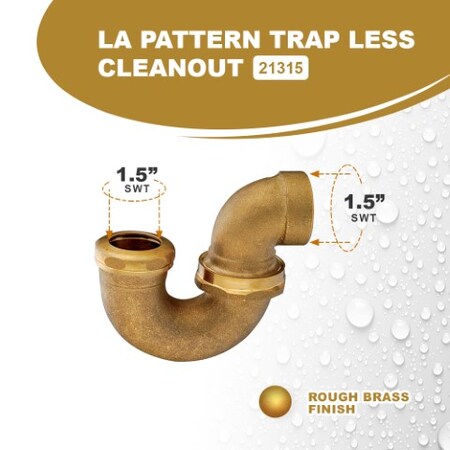 EVERFLOW Everflow 21315 IPSx1-1/2 Inch LA Pattern Trap for Tubular Drain Applications Brass