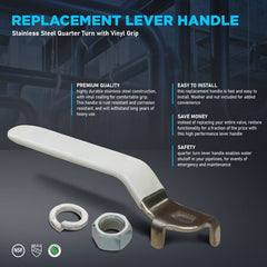 EVERFLOW Everflow 610HANSS114 Replacement Lever Handle Quarter Turn 1-1/4 inch Stainless Steel