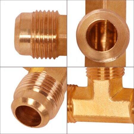 EVERFLOW Everflow F44R-585812 Brass Flare Reducing Tee Pipe Fitting 5/8 x 1/2 Inch