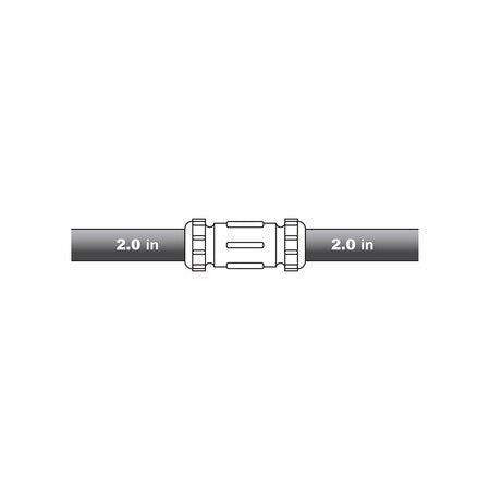 EVERFLOW Everflow BRCS0200-NL Coupling Fitting with Packing Nut Brass 3 Inches Length 2 Inches Compression