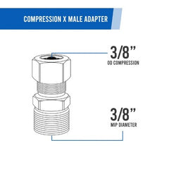 EVERFLOW Everflow C68-38-NL 3/8 OD COMP x MIP Adapter Pipe Fitting Lead Free Brass