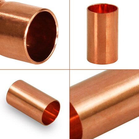 EVERFLOW Everflow CCCP0034 Straight Copper Coupling Fitting with Dimple Tube Stop 3/4 Inch