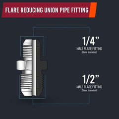 EVERFLOW Everflow F42R-121214 1/2 x 1/4 Flare Reducing Union Brass Pipe Fitting