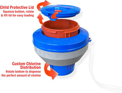 JED POOL TOOLS JED Pool Tools 10-445 Pro Floating Chlorinator for Swimming Pools - 16 Ounces
