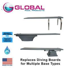 Global Pool Products GPP-DB-GX6-G Diving Board 6-Feet Gray For Inground Swimming Pools