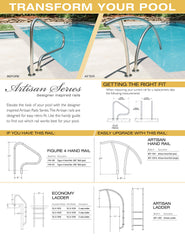 SR SMITH S.R. Smith ART-1003 Artisan Series Pool Ladder, 3-Step, Polished Stainless Steel