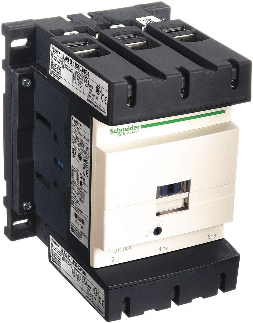 SCHNEIDER ELECTRIC Schneider Electric LC1D150U7 Non-Reversing IEC Contactor 240VAC 150 Amp 3-Pole 1NO 1NC