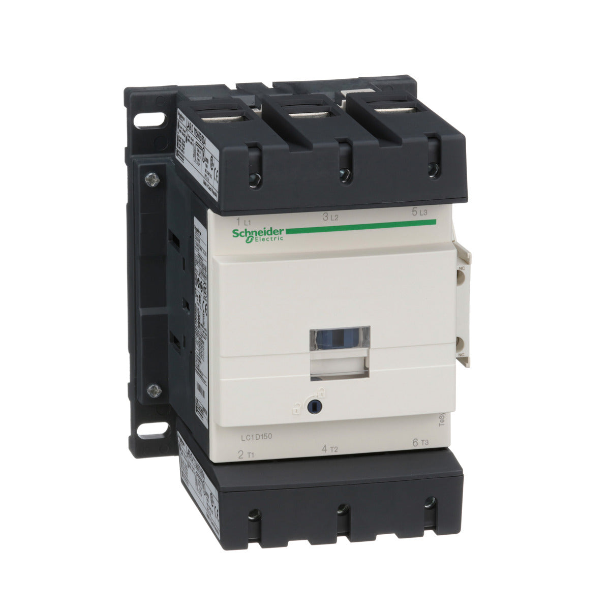 SCHNEIDER ELECTRIC Schneider Electric LC1D150U7 Non-Reversing IEC Contactor 240VAC 150 Amp 3-Pole 1NO 1NC