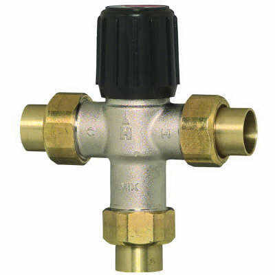 RESIDEO Resideo AM101-UT-1LF Thermostatic Mixing Valve Union Tee 3/4 Inch NPT 70-145F Lead-Free