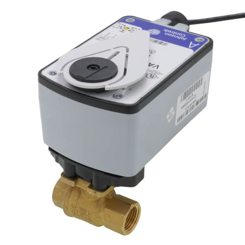 JOHNSON CONTROLS Johnson Controls VG1241AG+923GGA Two-Way Brass Trim Ball Valve VA9203-GGA-2Z Actuator