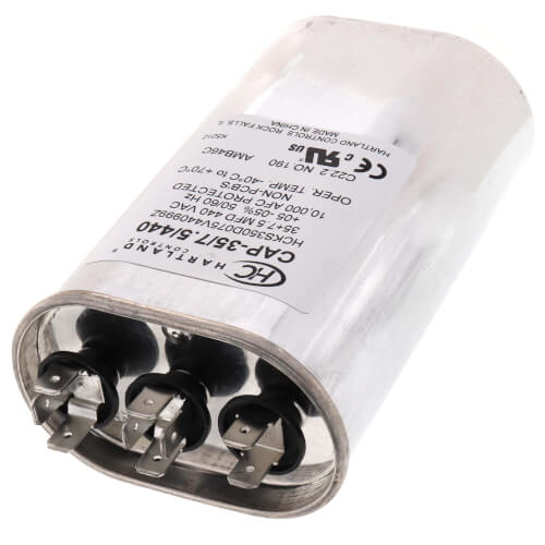 LITTELFUSE Hartland Controls CAP-35/7.5/440R Round Dual Motor Run Capacitor 35/7.5 MFD 370/440V