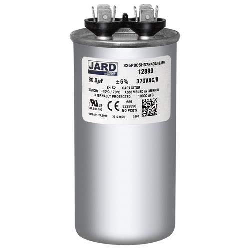 MARS MARS 12899 Motor Run Capacitor 80 MFD 370V Round