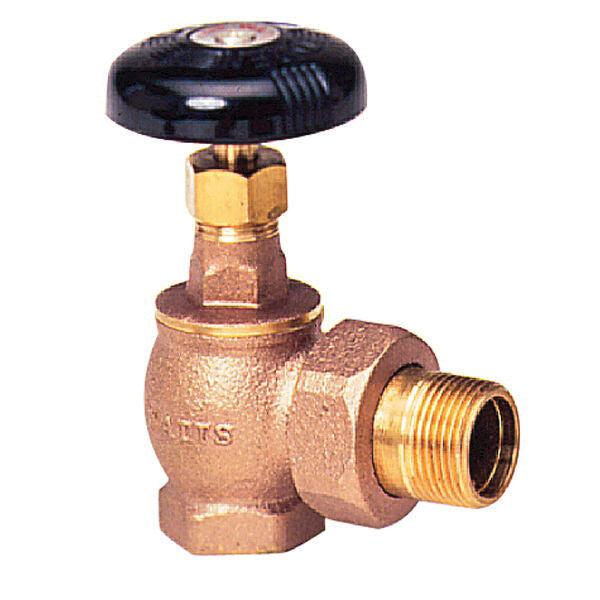 WATTS Watts 0067451 Bronze Radiator Angle Valve 3/4 inch FPT x Male Union