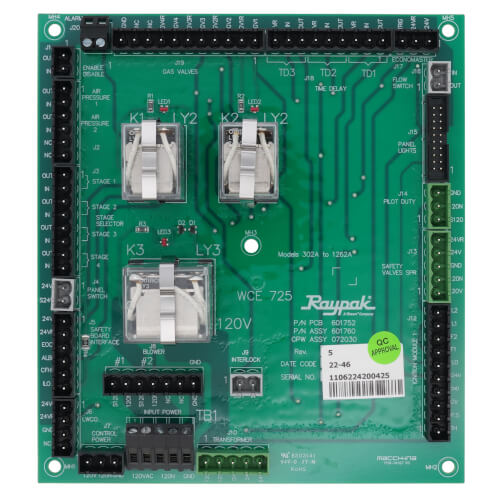 RAYPAK Raypak 009626F Circuit Board for Hi Delta Printed Circuit Control Board Kit